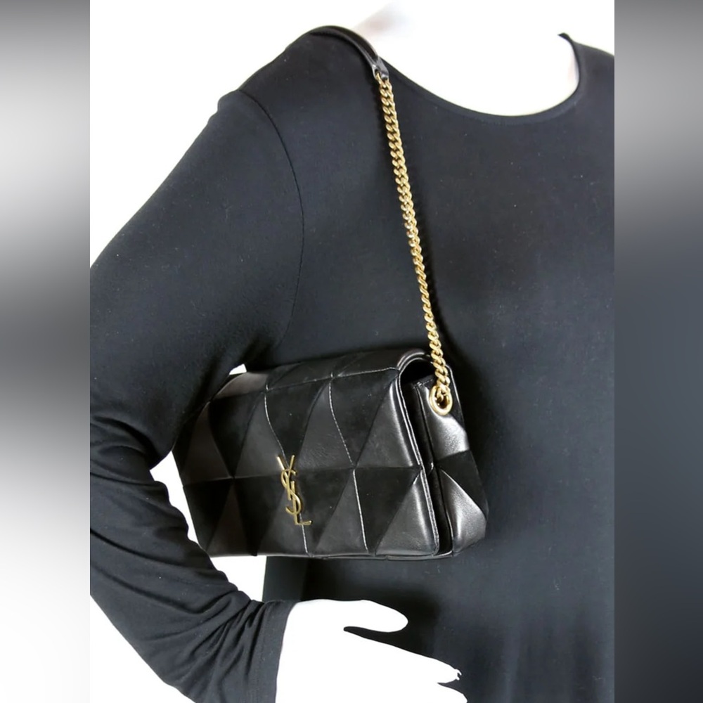 RARE🌹Saint Laurent Jamie bag suede leather YSL purse rive gauche patchwork bag - Picture 7 of 16